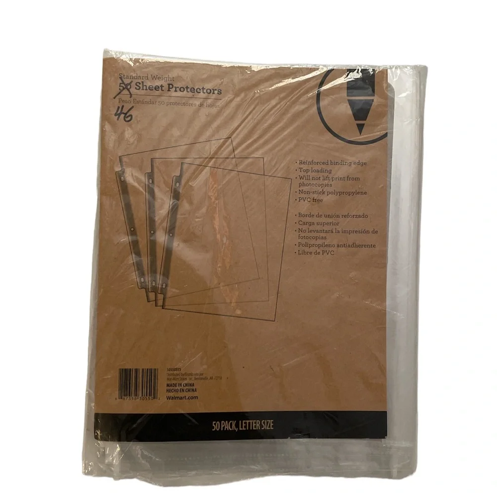 46 Pack Standard Weight Sheet Protectors